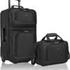 71uVirKirL._AC_SY355_.jpg Traveler Rio Fabric Expandable Carryon Luggage Rolling Suitcase Black 2 Wheel Set
