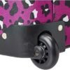 Rockland Fashion Softside Upright Luggage Set ExpandableTelescopic HandleWheel Purple Leopard 2Piece 1419