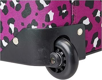 Rockland Fashion Softside Upright Luggage Set ExpandableTelescopic HandleWheel Purple Leopard 2Piece 1419